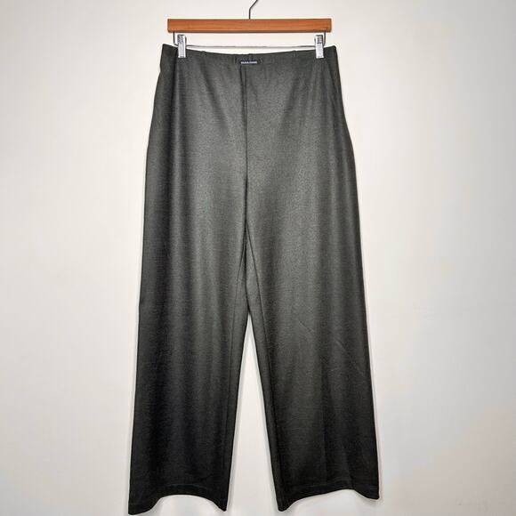 Eileen Fisher Wool Wide Leg Pants Size Medium Full Length Chocolate Brown NWT - Picture 4 of 10